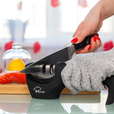 3-Stage Knife Sharpener – Restore Dull Blades in Seconds (Safe & Easy)