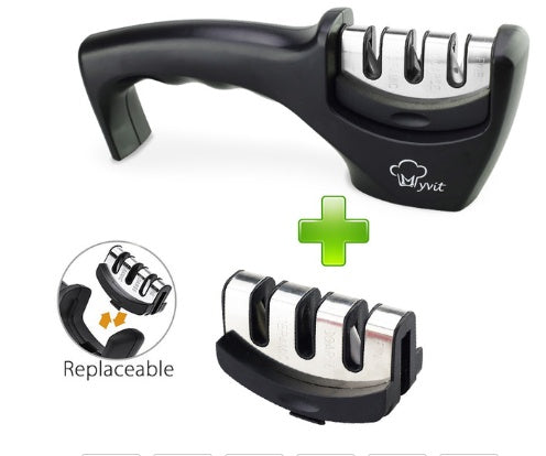 3-Stage Knife Sharpener – Restore Dull Blades in Seconds (Safe & Easy)