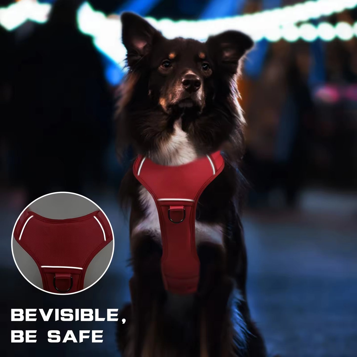 No-Pull Dog Harness – Adjustable Reflective Pet Harness with Control Handle