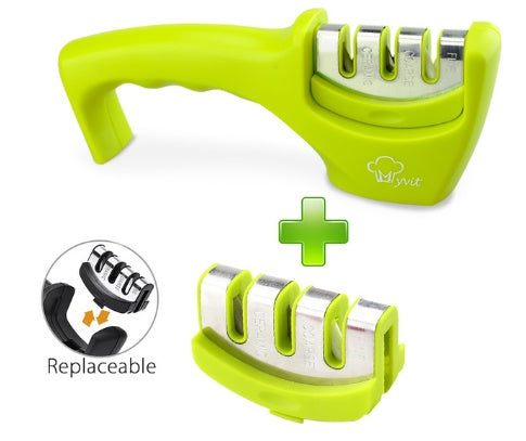 3-Stage Knife Sharpener – Restore Dull Blades in Seconds (Safe & Easy)